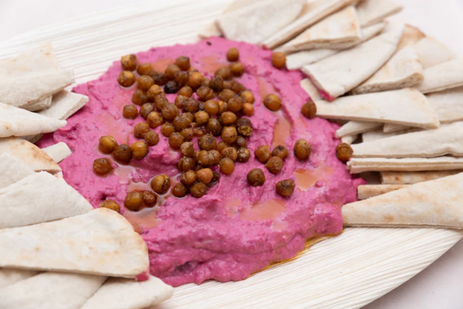 Homemade Beetroot Houmous Platter